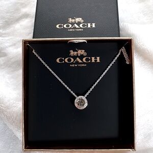Brand new COACH disc pendant with original chain Gift Necklace